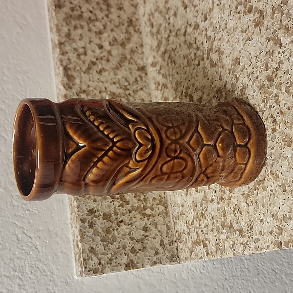 Drew Brophy Kalifornia Ku Brown Tiki Mug Marked Drew 2003 Tiki Farm